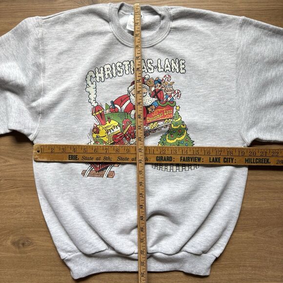 Vintage JERZEES Christmas Sweatshirt Adult Size S Santa Cute Holiday - Picture 8 of 9